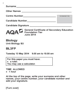 Fillable Online GCSE Biology Modified Question Paper Unit 03 Biology