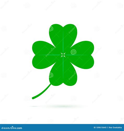 Four Leaf Clover Symbol Of Luck Green Clover Icon Isolated On White