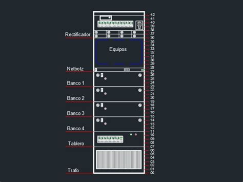 Rack Gabinete Para Equipos De Telecomunicaciones En Dwg Mb