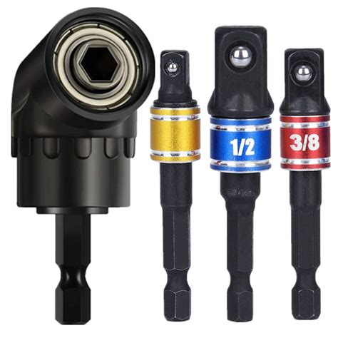 Impact Grade Driver Sockets Adapter Extension Set Drill Bit Right Angle