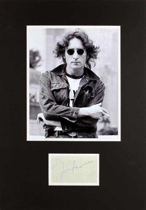 John Lennon Signed Beatles X Custom Matted Cut Display Jsa Loa