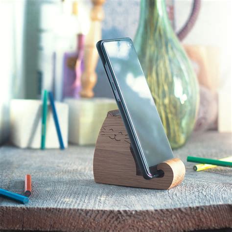 Cat Phone Holder Desk Phone Holder Tablet Holder Wooden Etsy