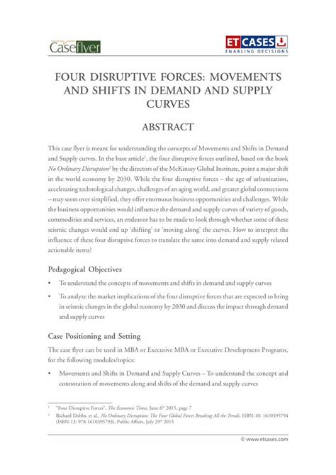 Pdf Four Disruptive Forces Movements And Shifts In Demand And Supply