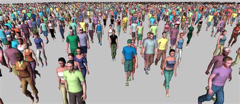 Animated Crowd With Reduced Memory Requirements A Crowd In Summer