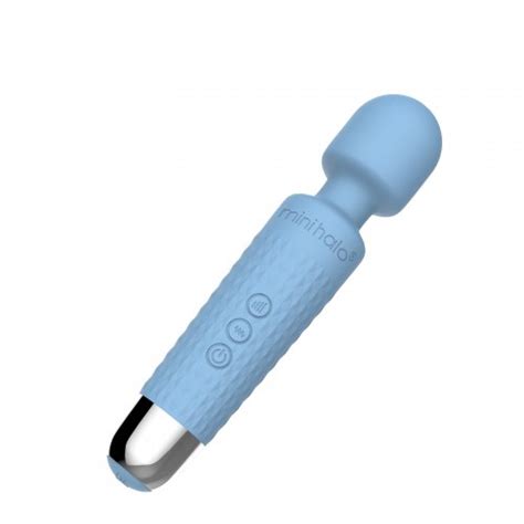 Shibari Mini Halo Rechargeable Wand Powder Blue Sex Toys At Adult Empire