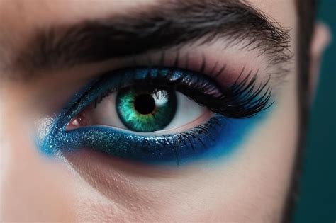 Premium AI Image Face Of A Gay Man With Eye Makeup Mascara And