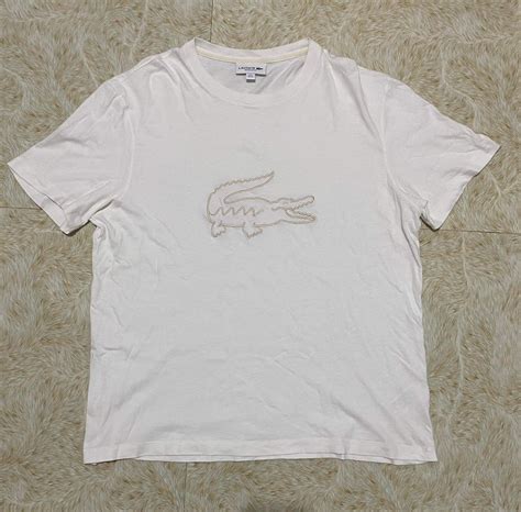 Lacoste white big logo, Men's Fashion, Tops & Sets, Tshirts & Polo ...