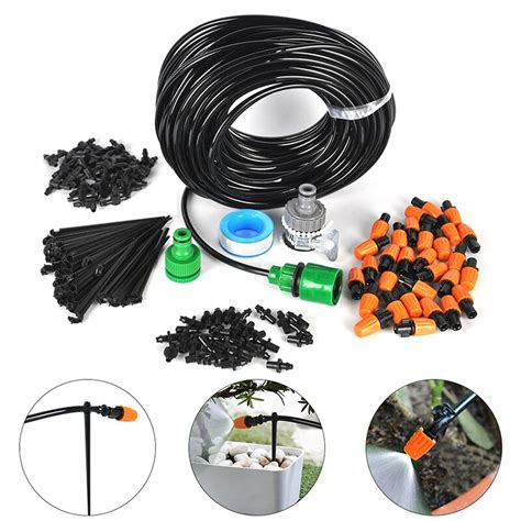 25m Diy Automatic Micro Drip Irrigation System Plant Self Watering Nozzles Garden Hose Kits With