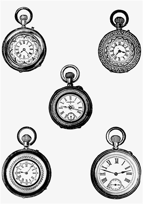 Pocket Watch Clipart Illustration Pocket Watch Tattoo Motif Free