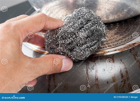 Steel Wool For Dish Washing Stock Photo Image Of Polish Curled