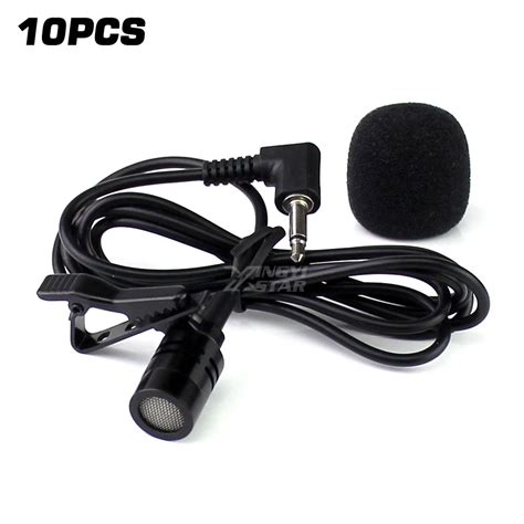 10pcs Tie Clip On Collar Microphone 35mm Lavalier Lapel Mic For Dslr