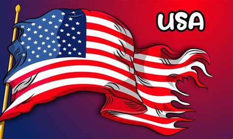 Usa United States Of America Vector Flag With Hand Drawn 9929070 Vector Art At Vecteezy