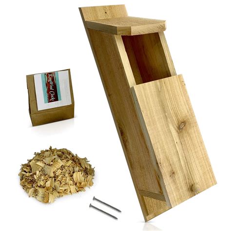 KingWood Original Cedar Owl House Box Bird House W Nesting Material