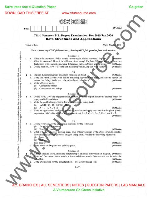 Jan Question Papers Rd Sem Cse Studocu