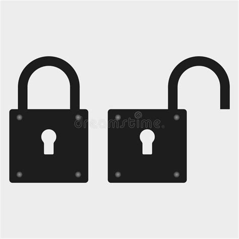 Open And Closed Lock Icon Set Vector Eps10 Lock Security Sign Stock