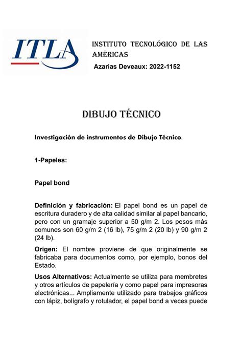 SOLUTION Investigacion De Los Instrumento De Dibujo T Cnico Studypool