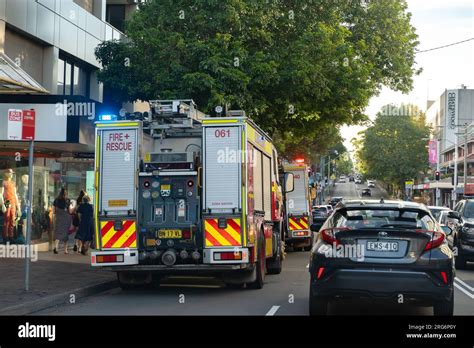 Fire Rescue Truck Responding At The Fire Alarm Stock Photo Alamy