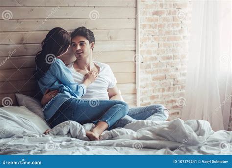 Couple In Bedroom Stock Image Image Of People Female 107379241