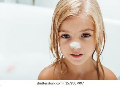 Cute Naked Bath Foam On Nose Stock Photo Edit Now 1579887997