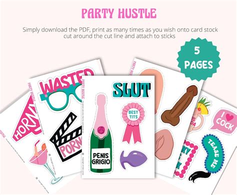 Printable Hen Party Photo Booth Props Fun Printable Bachelorette Party