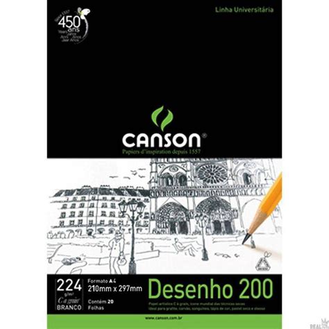 Bloco Canson A Branco Folhas Desenho Rodarte Papelaria E