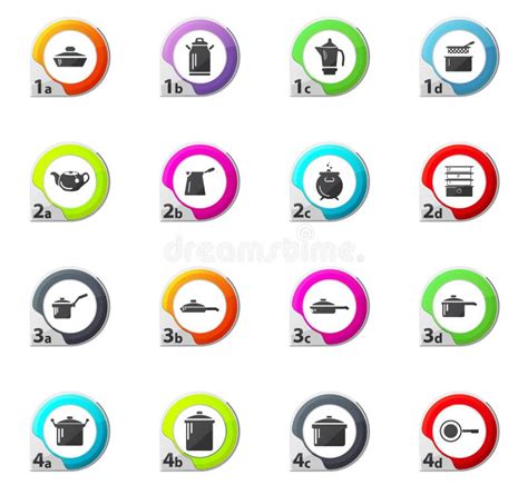 Dishes Icons Set Stock Illustration Illustration Of Cans 89241544