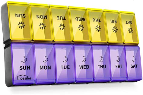 Buy Mossime XL Large Daily Pill Organizer 2 Times A Day Extra Jumbo 7