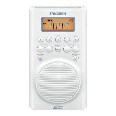 Sangean Am Fm Weather Alert Waterproof Shower Radio H205 The Home Depot