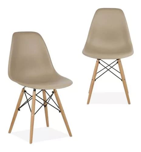 Kit 02 Cadeiras Decorativas Eiffel Charles Eames Nude Cor Da Estrutura