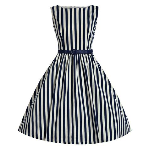 Belted Blue and White Stripe Vintage Dress – Lily & Co.