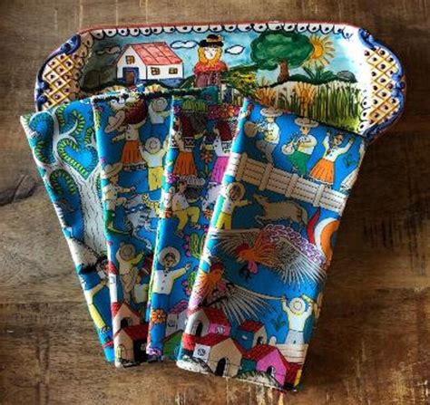 Mexican Cloth Napkins-dinner Napkins-set of Four 16x16-puebla - Etsy