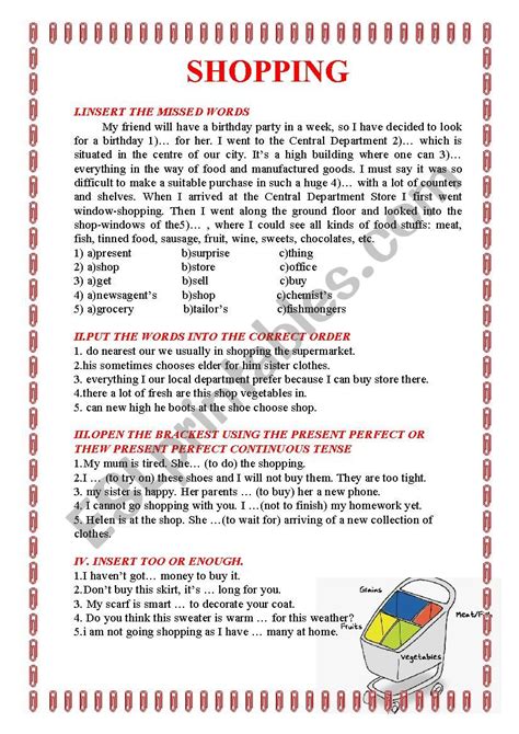 Smart Grocery Shopping Video Written Task Esl Worksheet By Worksheets Library