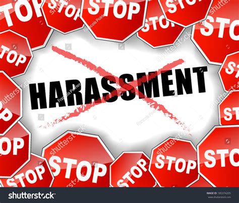 Vector Illustration Of Stop Harassment Concept Background 185374205