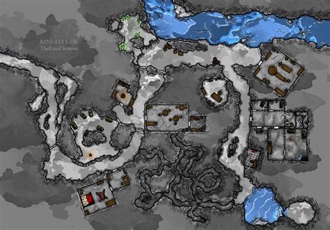 Bandits Lair Dandd Battle Map Cave Water Tabletop Rpg Maps Fantasy Map