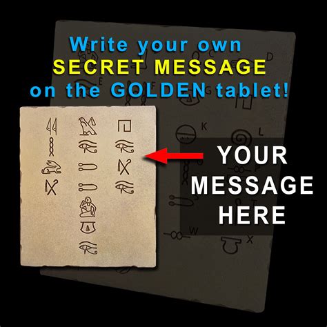 SECRET MESSAGE HIEROGLYPHICS Golden Tablets | Escape Room Puzzle Game ...