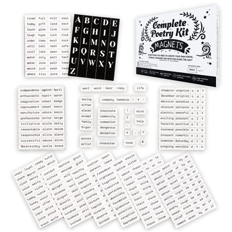 Pcs Complete Poetry Magnets Kit Word Magnets For Fridge Poem