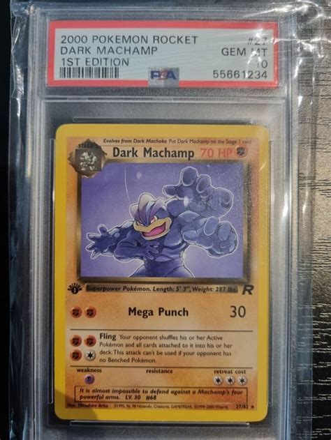 PSA 10 Dark Machamp 1 Edition Rocket Pokemon Kaufen Auf Ricardo