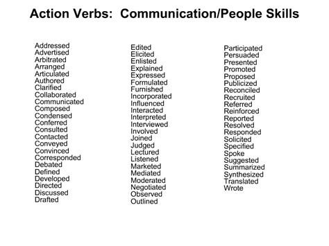 Ppt Action Verbs Communication Powerpoint Presentation Free