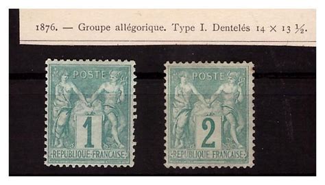 France 1876 Type Sage 1 Ct 2 Ct Vert TB Centrage Neufs Catawiki