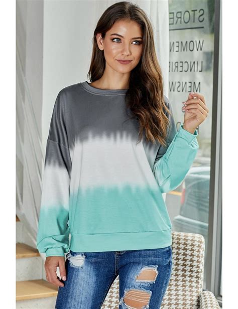 Gray Color Block Tie Dye Pullover Sweatshirt Rivers Australia