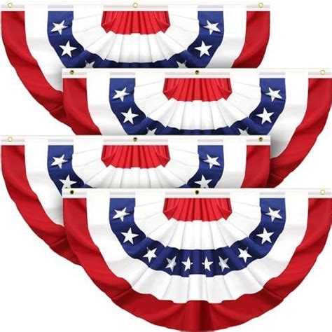 4 Pack Usa Pleated Fan Flag 1 5 X 3 Feet American Us Bunting 4 Pack 1