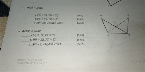 Solved Delta Pqr Delta Srq A Overline Pq Overline Sr Overline Pr