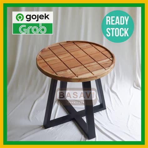 Jual Meja Kayu Batang Pohon Solid Meja Besi Kopi Coffee Table