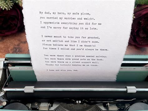 Typed Dad Bereavement Poem A5 Heavenly Dad Custom Poem Print Etsy