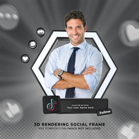 Premium Psd Follow Me On Tiktok Social Media Lower Third 3d Design