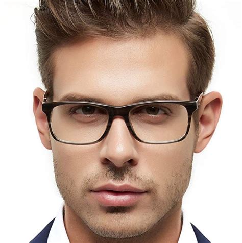 Occi Chiari Mens Rectangle Eyewear Frame Full Rim Non Prescription Clear Optical Glasses