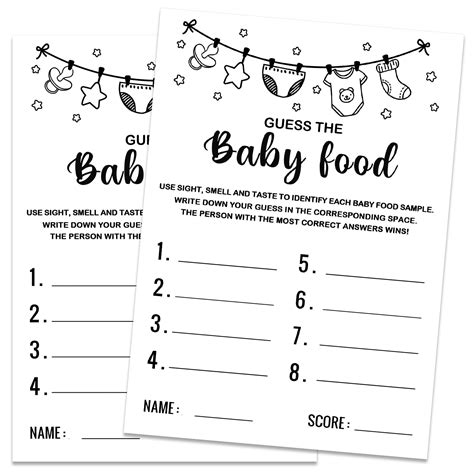 Buy Baby Shower Game Guess The Baby Food Baby Shower Game Gender