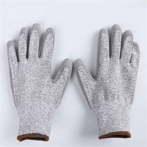 Anti Cut Wear Resistance Hppe PU Coated Work Safety Gloves China Work