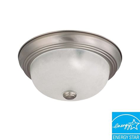 Glomar 2 Light Flush Mount Brushed Nickel Dome Fixture HD 3311 The