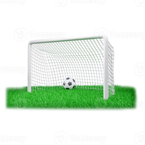 3d Goalpost With Football Field Or 3d Football Field With Goalpost And